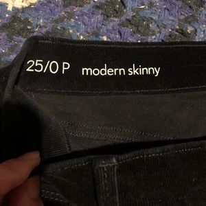 Loft Modern Skinny Black Corduroy Jeans